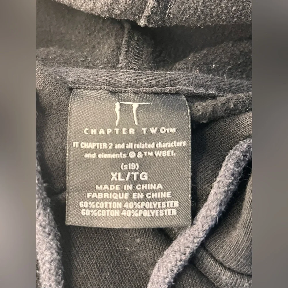 IT Chapter Two Men’s Pullover Hoodie Sweatshirt XL Black Pennywise‎ Movie Rare